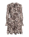 Liu •jo Woman Mini Dress Khaki Size 6 Polyester, Polyacrylic