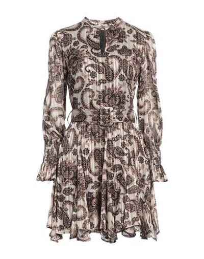 Liu •jo Woman Mini Dress Khaki Size 6 Polyester, Polyacrylic