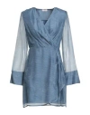Liu •jo Woman Mini Dress Light Blue Size 12 Viscose, Silk In Blue