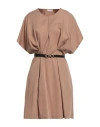 Liu •jo Woman Mini Dress Light Brown Size 8 Viscose, Polyester In Neutral
