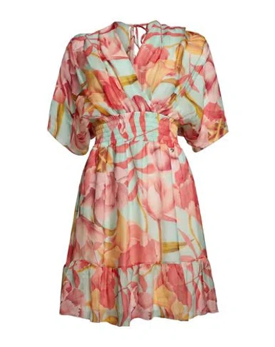 Liu •jo Woman Mini Dress Light Green Size 2 Viscose, Silk In Multi