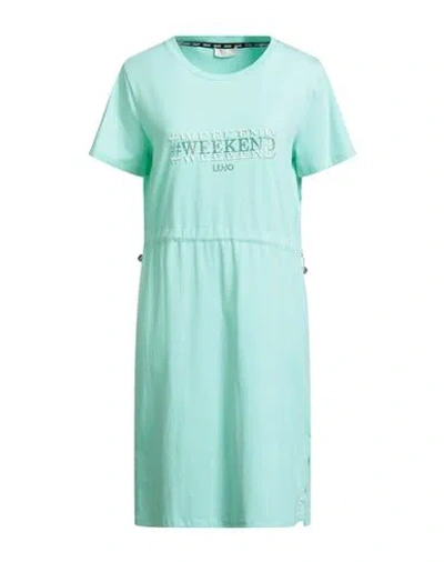 Liu •jo Woman Mini Dress Light Green Size S Cotton, Elastane
