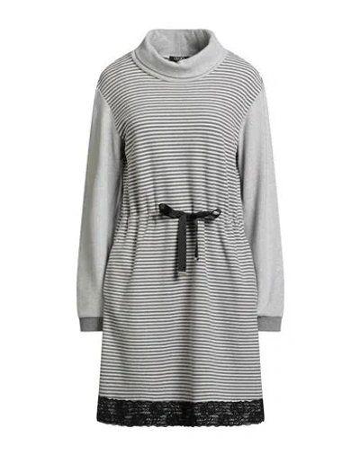 Liu •jo Woman Mini Dress Light Grey Size S Cotton, Polyester In Gray