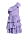 Liu •jo Woman Mini Dress Lilac Size 10 Cotton In Purple