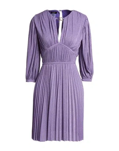 Liu •jo Woman Mini Dress Lilac Size 6 Viscose, Polyamide, Metallic Polyester, Elastane In Purple