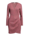 Liu •jo Woman Mini Dress Magenta Size 12 Polyester, Cotton, Metallic Polyester, Polyamide, Elastane In Magenta