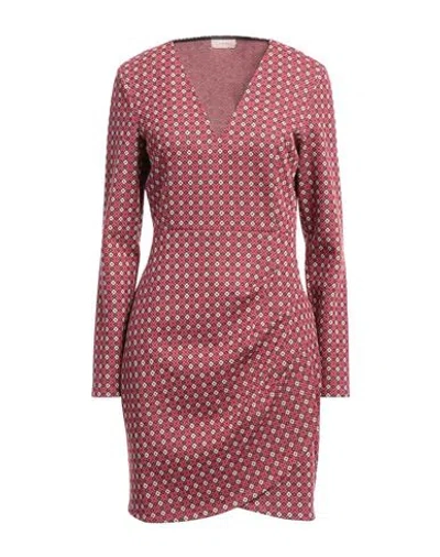 Liu •jo Woman Mini Dress Magenta Size 12 Polyester, Cotton, Metallic Polyester, Polyamide, Elastane