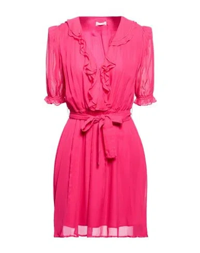 Liu •jo Woman Mini Dress Magenta Size 6 Viscose In Purple