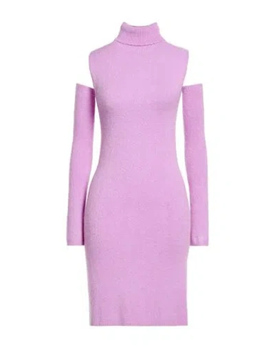 Liu •jo Woman Mini Dress Mauve Size M Acrylic, Polyamide, Alpaca Wool, Elastane In Purple