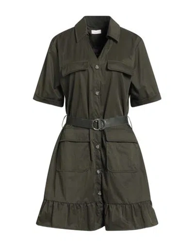 Liu •jo Woman Mini Dress Military Green Size 12 Polyester, Polyamide