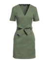 Liu •jo Woman Mini Dress Military Green Size 2 Cotton, Elastane
