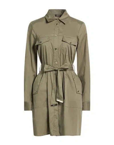 Liu •jo Woman Mini Dress Military Green Size 6 Cotton, Polyamide, Elastane In Multi