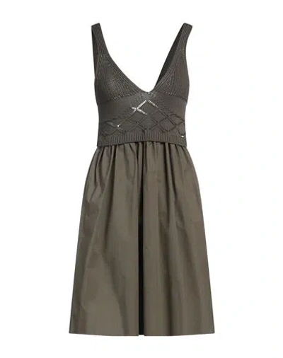 Liu •jo Woman Mini Dress Military Green Size Xs Cotton, Elastane