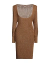 Liu •jo Woman Mini Dress Mustard Size S Viscose, Acrylic, Polyester, Wool, Alpaca Wool