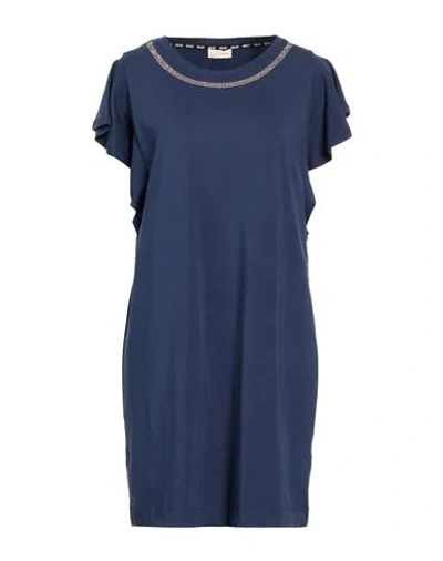 Liu •jo Woman Mini Dress Navy Size S Cotton, Elastane