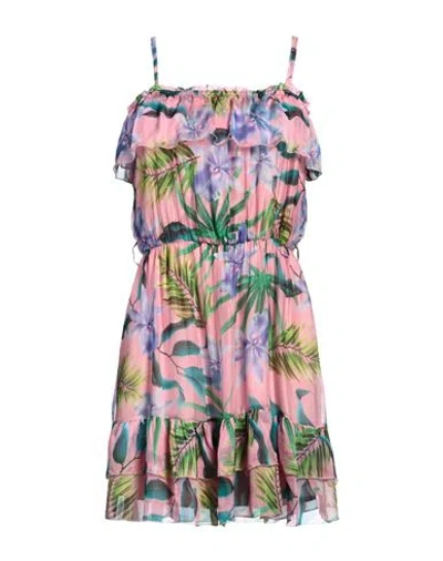 Liu •jo Woman Mini Dress Pink Size 10 Viscose, Silk