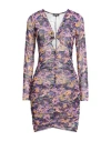 Liu •jo Woman Mini Dress Purple Size 12 Polyester, Elastane In Purple