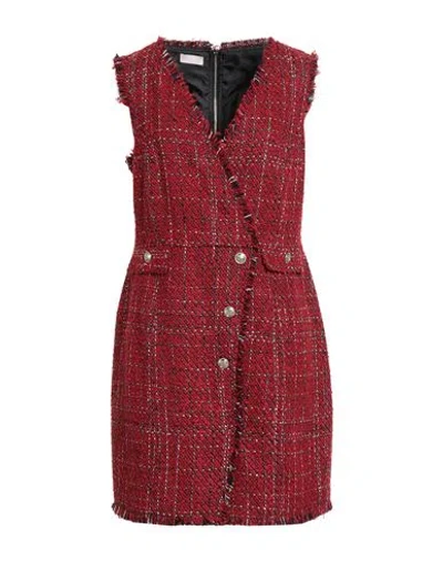 Liu •jo Woman Mini Dress Red Size 10 Acrylic, Wool, Synthetic Fibers, Viscose, Metallic Polyester