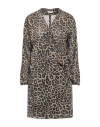 Liu •jo Woman Mini Dress Camel Size 6 Polyester, Polyamide, Elastane In Beige