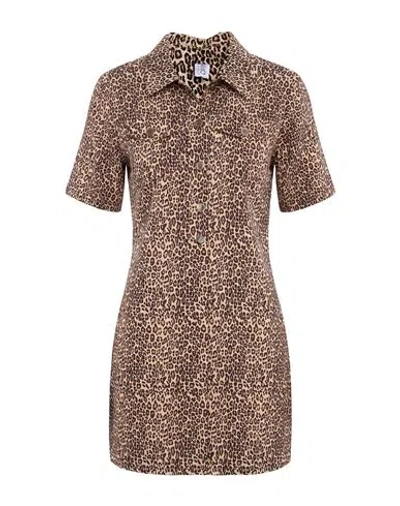 Liu •jo Woman Mini Dress Sand Size 4 Cotton, Elastane In Beige