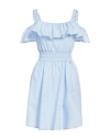 Liu •jo Woman Mini Dress Sky Blue Size 10 Cotton In Blue