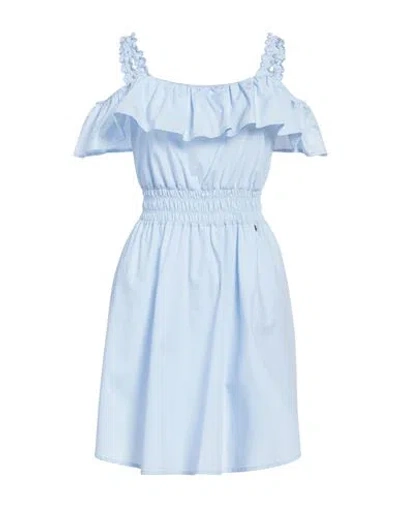 Liu •jo Woman Mini Dress Sky Blue Size 10 Cotton