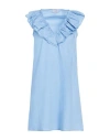 Liu •jo Woman Mini Dress Sky Blue Size 8 Cotton In Blue