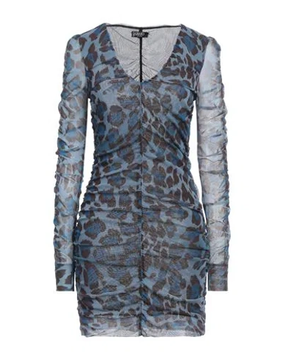 Liu •jo Woman Mini Dress Slate Blue Size 6 Polyester, Elastane