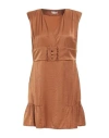 Liu •jo Woman Mini Dress Tan Size 12 Viscose, Polyester In Brown