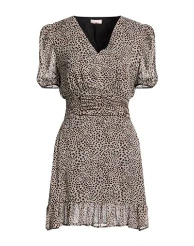 Liu •jo Woman Mini Dress Taupe Size 4 Viscose In Brown