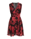 Liu •jo Woman Mini Dress Tomato Red Size 10 Silk, Viscose