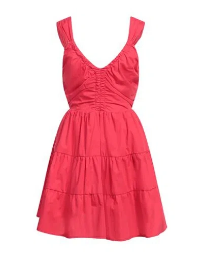 Liu •jo Woman Mini Dress Tomato Red Size 6 Cotton