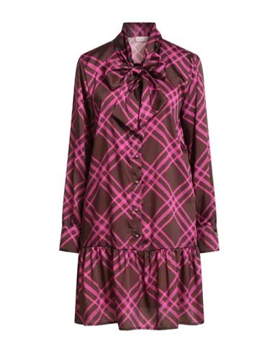 Liu •jo Woman Mini Dress Transparent Size 6 Polyester In Pink