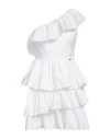 Liu •jo Woman Mini Dress White Size 12 Cotton, Elastane In White