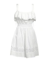 Liu •jo Woman Mini Dress White Size 10 Cotton, Polyester In White