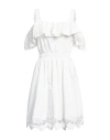 Liu •jo Woman Mini Dress White Size 10 Cotton, Polyester In White