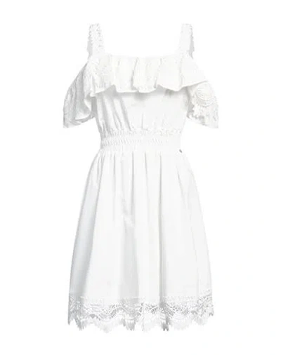 Liu •jo Woman Mini Dress White Size 10 Cotton, Polyester