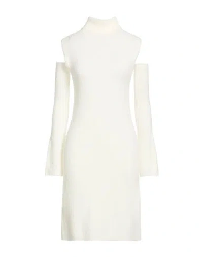 Liu •jo Woman Mini Dress White Size L Acrylic, Polyamide, Alpaca Wool, Elastane In Neutral
