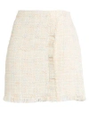 Liu •jo Woman Mini Skirt Beige Size 10 Cotton, Viscose, Acrylic, Polyamide, Polyester In Beige