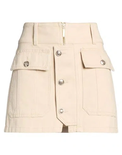 Liu •jo Woman Mini Skirt Beige Size 26 Cotton In Sand