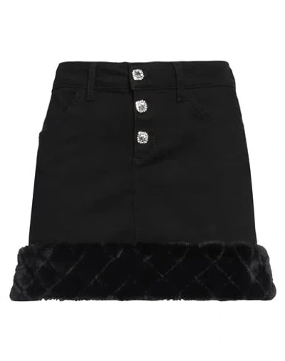 Liu •jo Woman Mini Skirt Black Size 26 Cotton, Elastane, Polyester