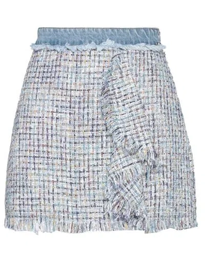 Liu •jo Woman Mini Skirt Blue Size 6 Polyester, Cotton, Elastane