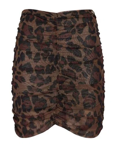Liu •jo Woman Mini Skirt Brown Size 6 Polyester, Elastane