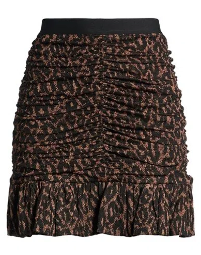 Liu •jo Woman Mini Skirt Brown Size M Viscose, Polyamide, Polyester, Elastane