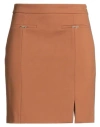 Liu •jo Woman Mini Skirt Camel Size 8 Viscose, Polyamide, Elastane In Brown