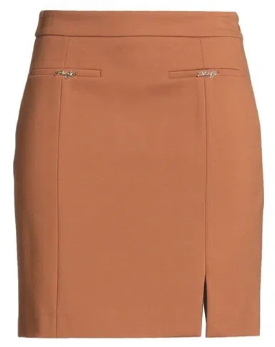 Liu •jo Woman Mini Skirt Camel Size 8 Viscose, Polyamide, Elastane In Brown
