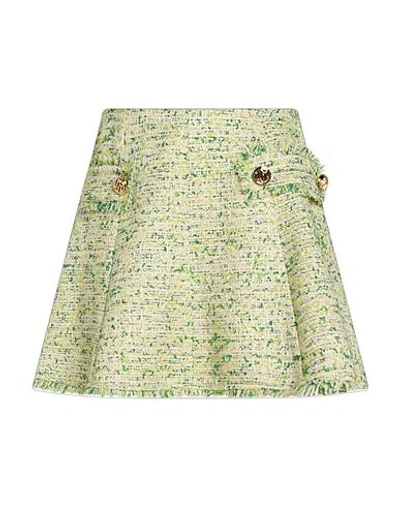 Liu •jo Woman Mini Skirt Green Size 6 Polyester, Polyamide, Acrylic, Metallic Polyester