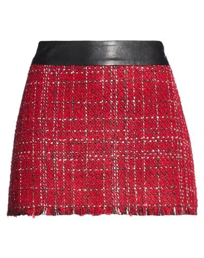Liu •jo Woman Mini Skirt Red Size 6 Acrylic, Virgin Wool, Polyester, Polyamide, Textile Fibers