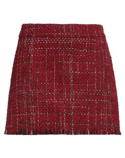 Liu •jo Woman Mini Skirt Red Size 6 Synthetic Fibers, Wool, Metallic Polyester
