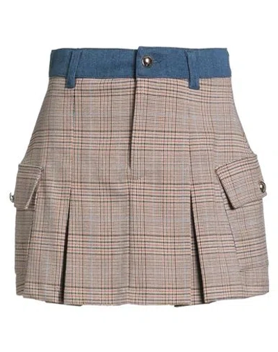 Liu •jo Woman Mini Skirt Sand Size 6 Polyester, Viscose, Elastane, Metallic Polyester In Gray